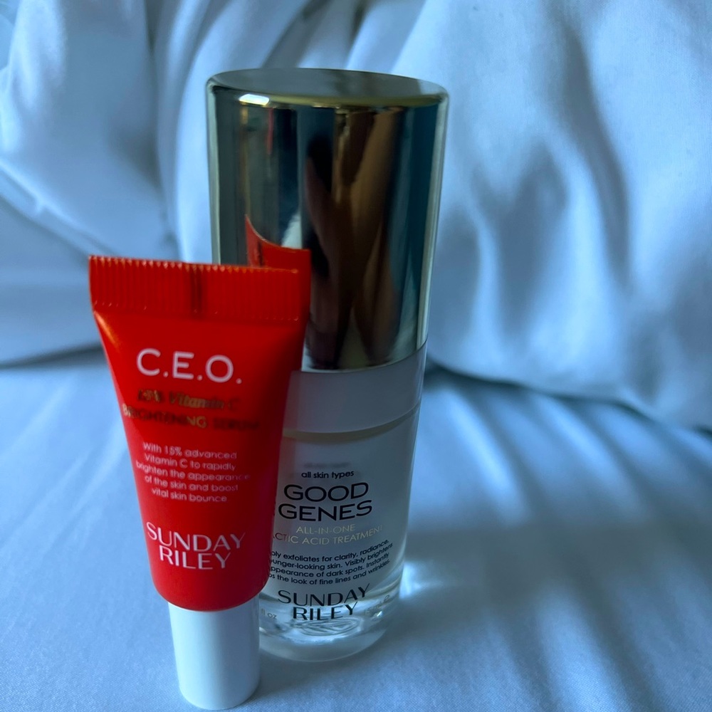 Good genes lactic acid- Sunday Riley and CEO vitamin c brightening serum mini